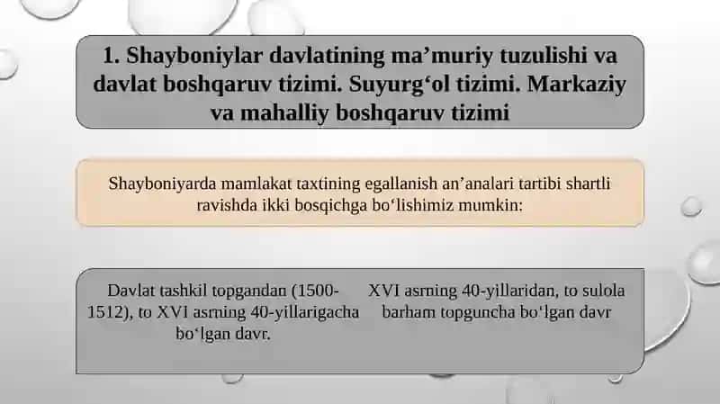 SHAYBONIYLAR DAVRIDA BUXORO XONLIGINING IJTIMOIY-IQTISODIY HAYOTI 3