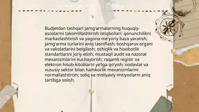 O'zbekisdon budjetdan tashqari jamg'armalarning rivojlanish istiqbollar 3