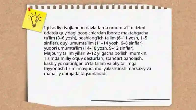 Iqtisodiy rivojlangan xorijiy davlatlarda taʼlim tizimi 3