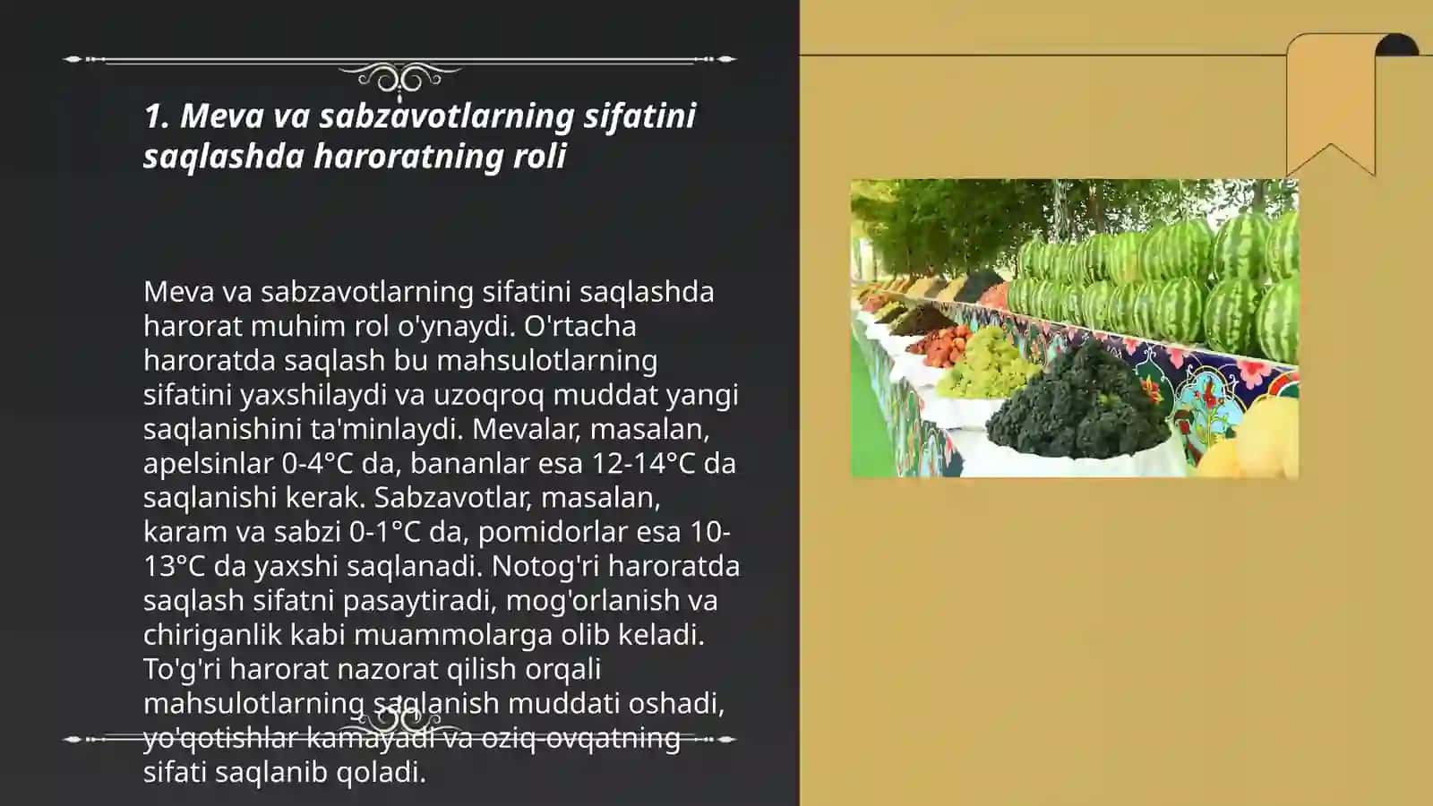 Meva sabzavotlarni saqlashda namlik va haroratning urni 3
