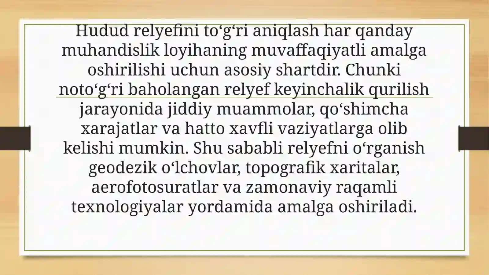 Hudud relyefini aniqlash va uni muhandislik jihatidan baholash 3