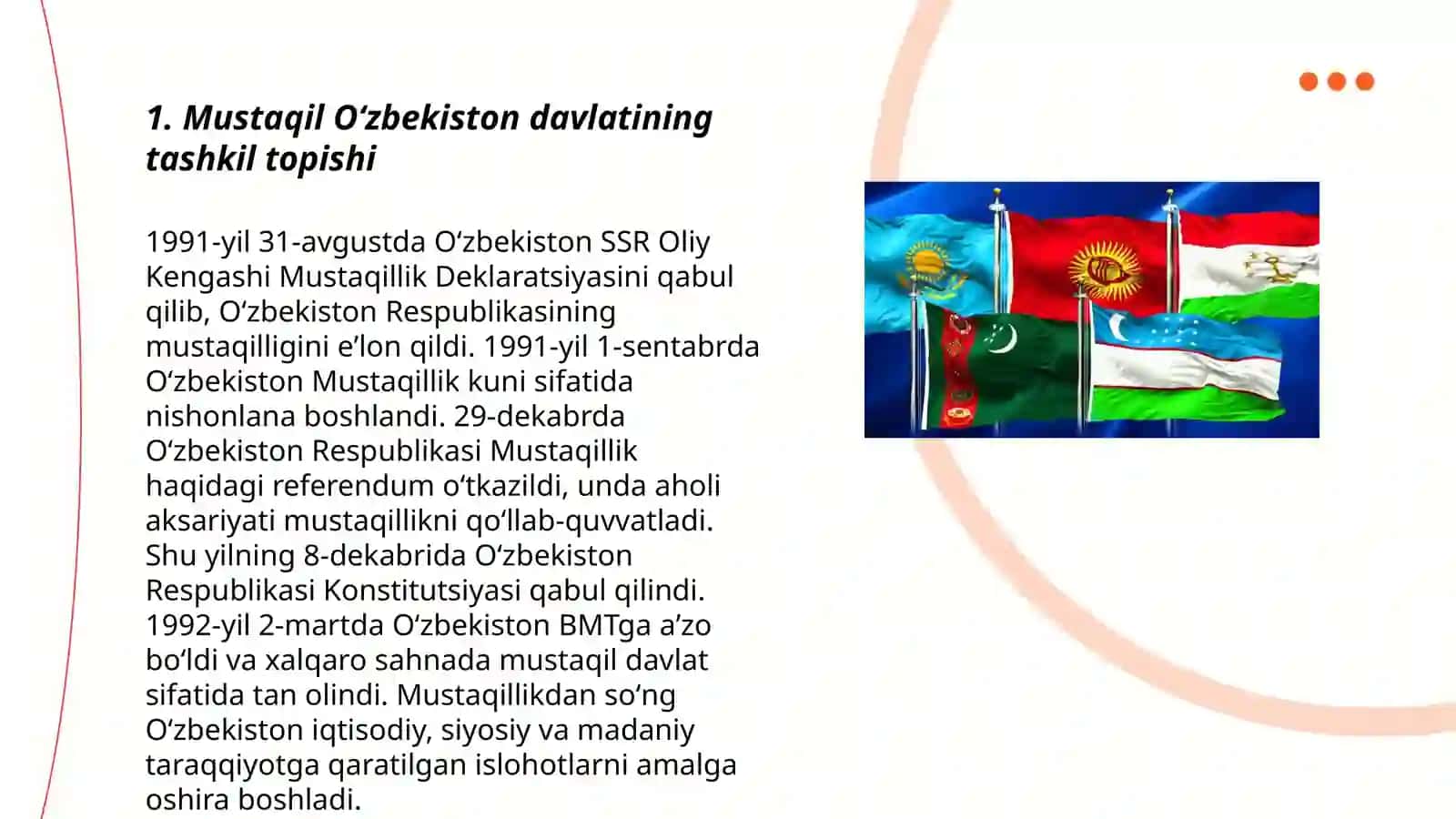 Mustaqil Oʻzbekiston davlati va huquqi 3