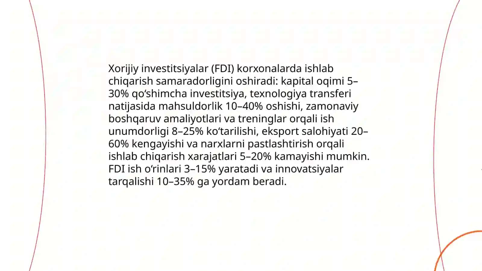 Kоrхоnаlаr ishlаb chiqаrish sаmаrаdоrligini оshirishdа tаshqi iqtisоdiy аlоqаlаrning o’rni 3