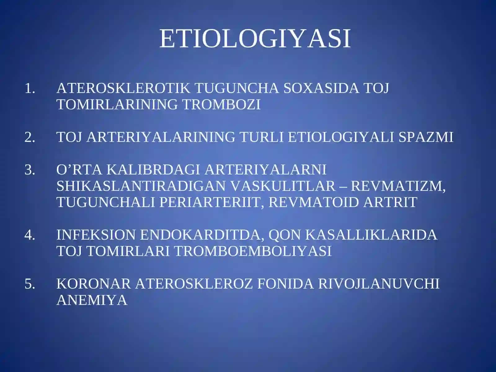 MIOKARD INFARKTI ETIOLOGIYASI, PATOGENEZI. MIOKARD INFARKTIDA QO’LLANILADIGAN DORI VOSITALARI 3
