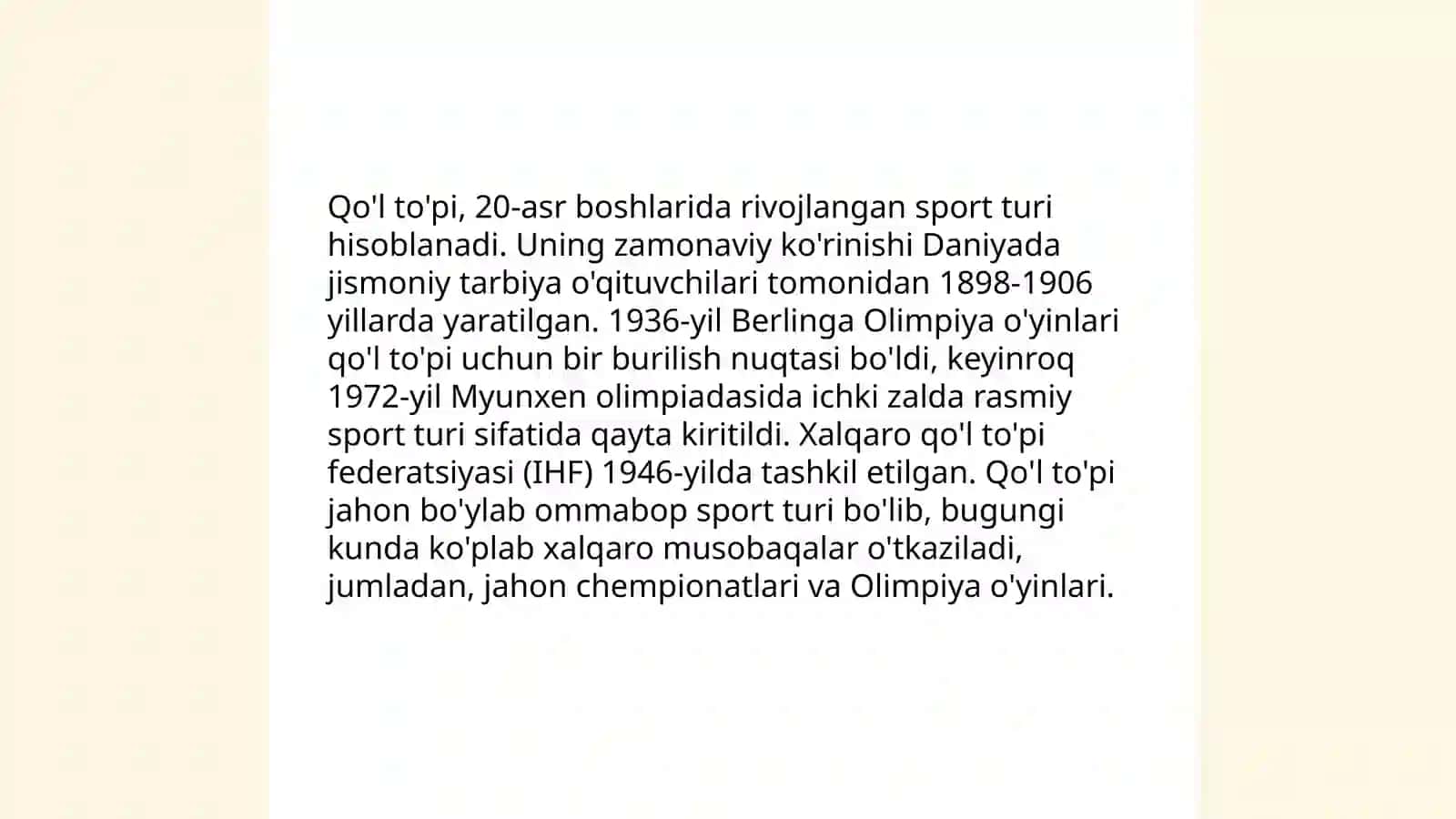 Qo'l to'pi o'yinini paydo bo'lishi 3