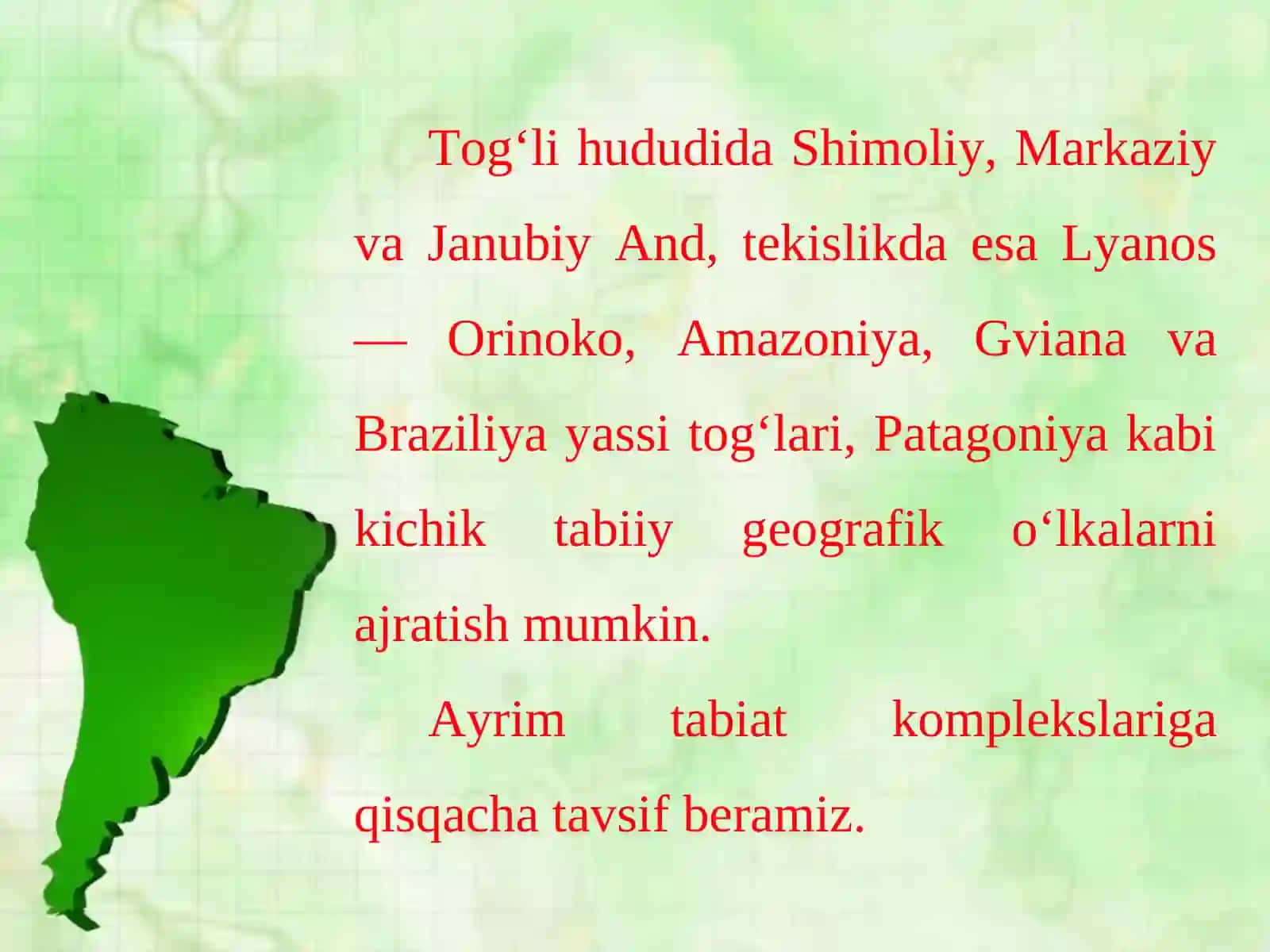 Tabiiy geografik o‘lkalari 3