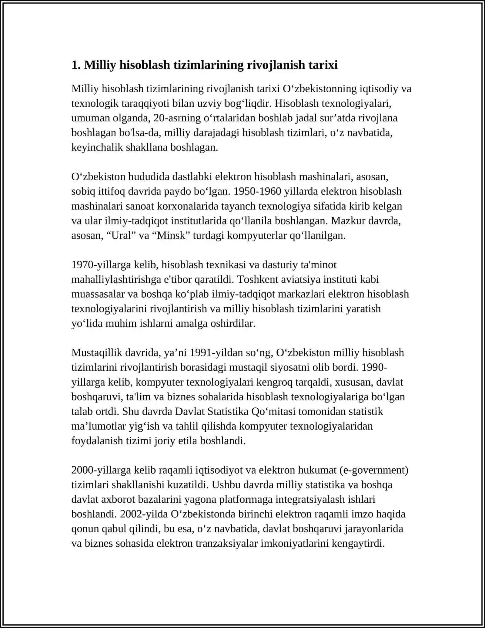 O'ZBEKISTONDA MILLIY HISOBLASH TIZIMI TURLARI VA ISTIQBOLLARI 3