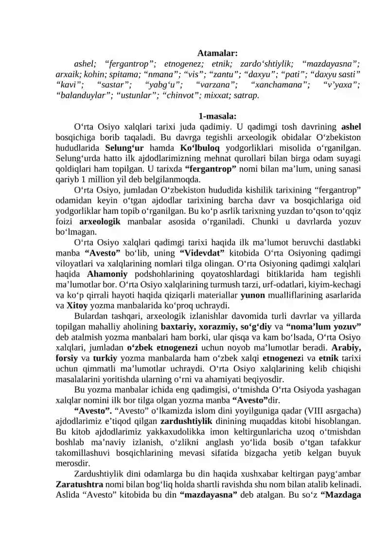 O‘rta Osiyoning qadimgi tub-joy aholisi hamda uning “Avesto” va Ahamoniy podshohlarining qoyatosh bitiklarida aks etishi 3