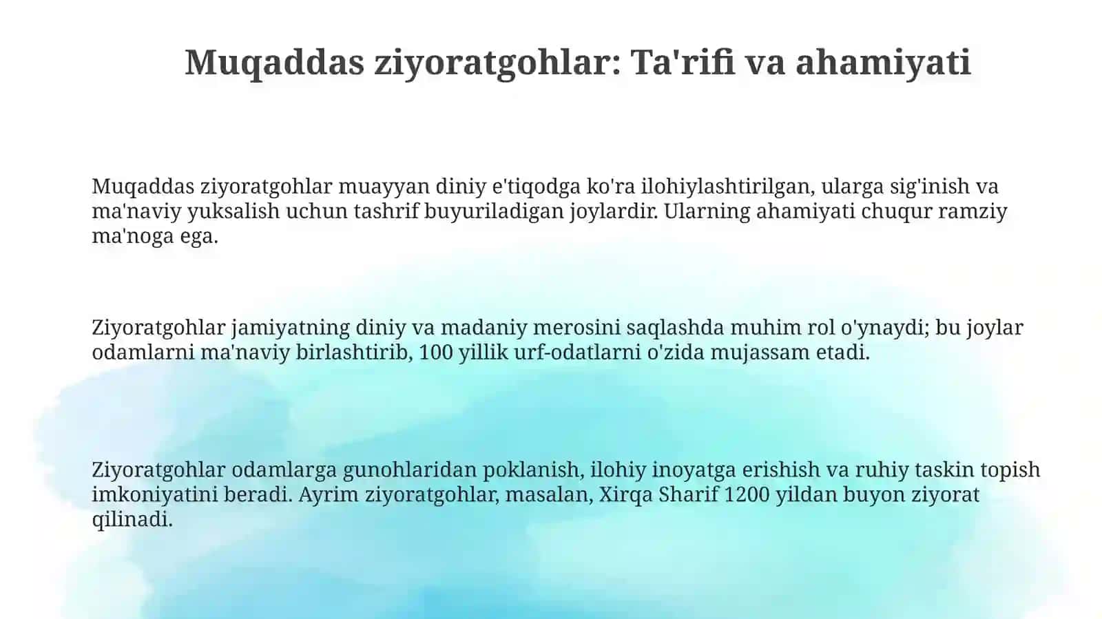 Muqaddas qadamjolar 3