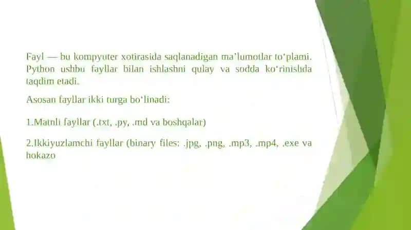 Python dasturlash tilida fayllar bilan ishlash 3