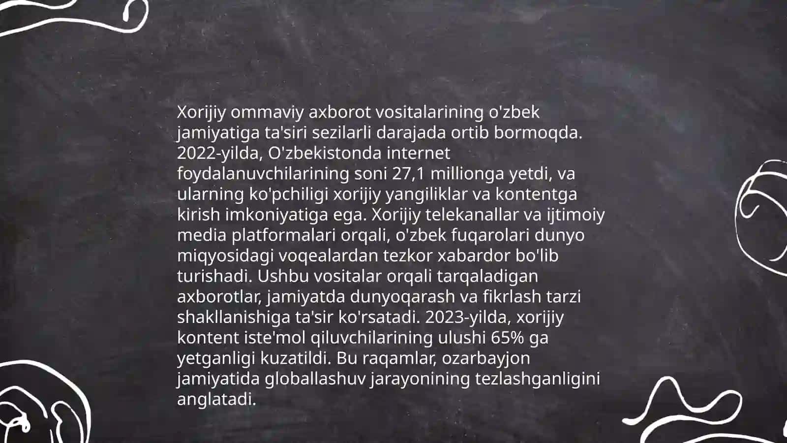 Xorijiy OAVning media makondagi o'rni Zarifova Sabrina 3