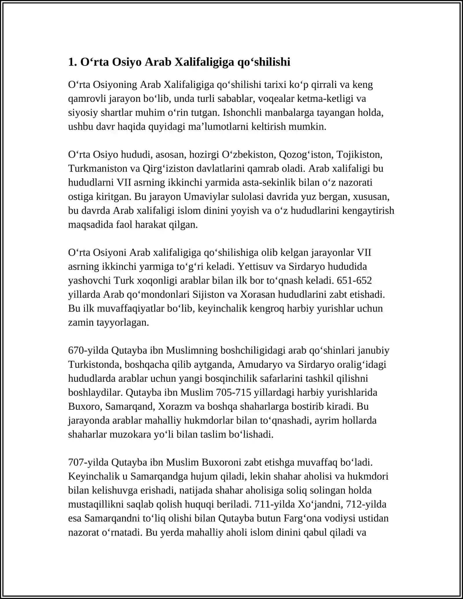 OʻRTA OSIYO ARAB XALIFALIGI TARKIBIDA 3