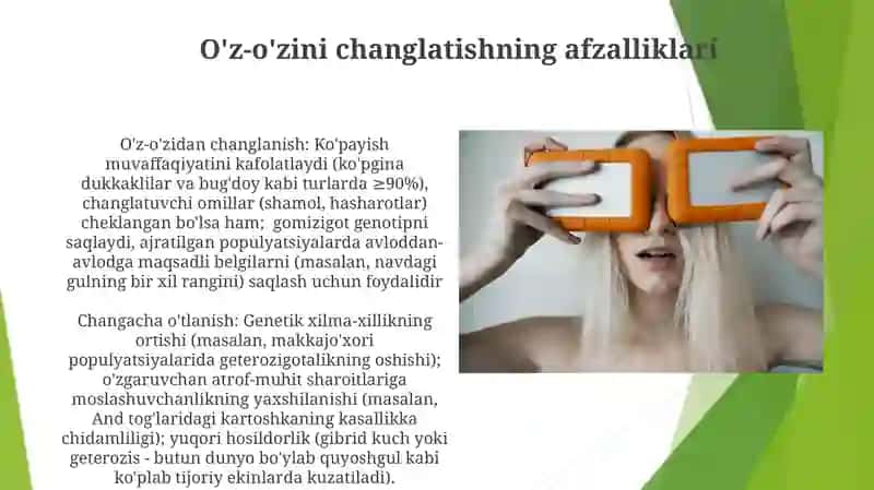 O'z-o'zini changlatish 3