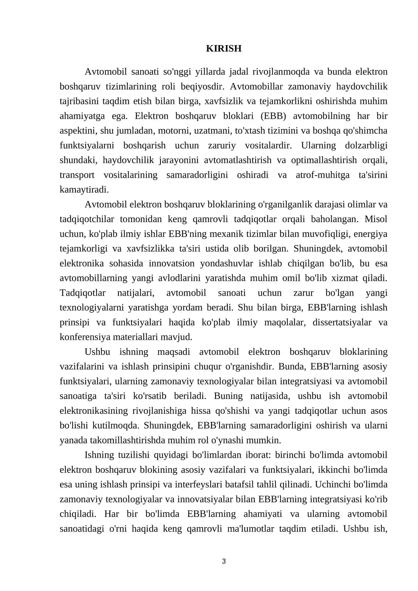 Avtomobil elektron boshqaruv blokining vazifalari va ishlash prinsipi 3