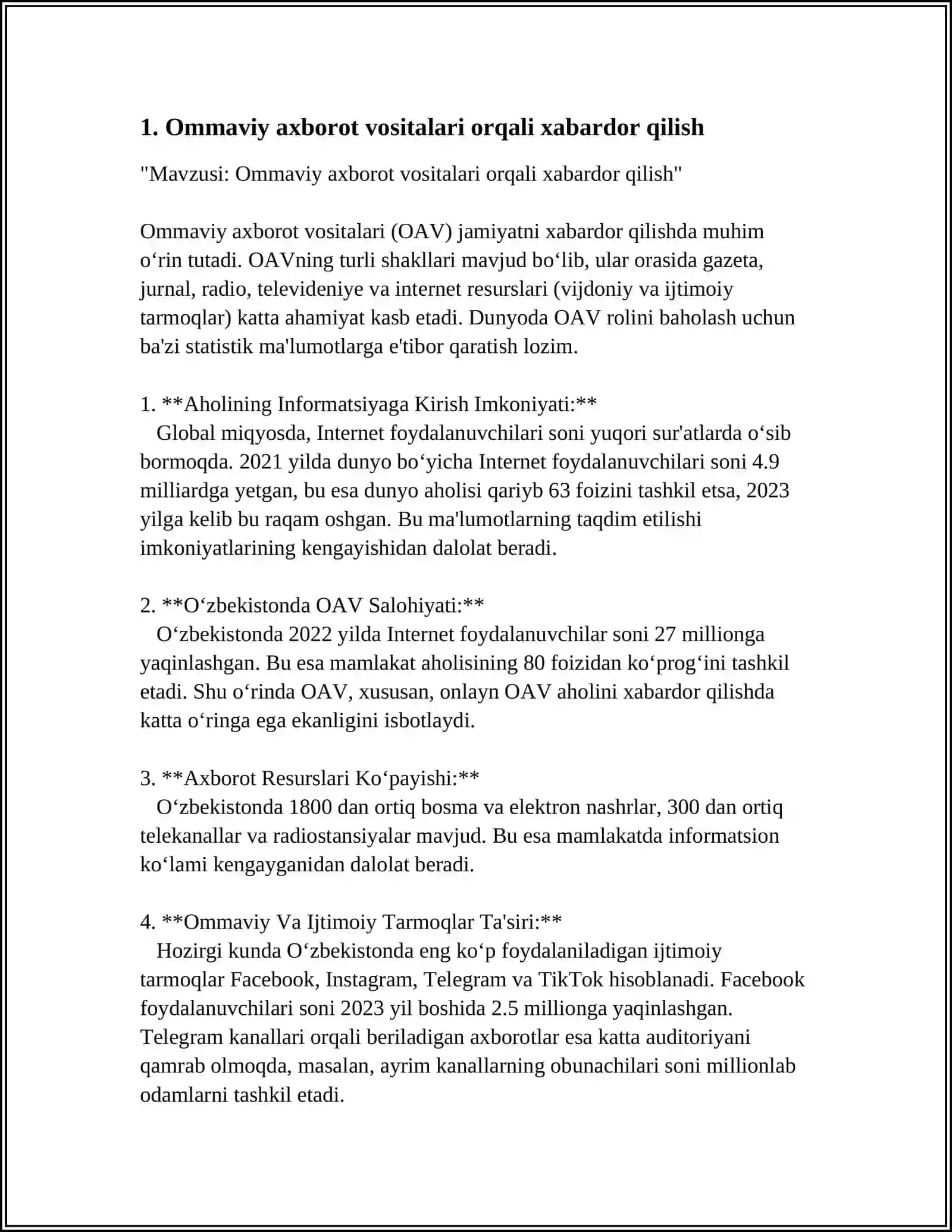 Ommaviy axborot vositalari orqali xabardor qilish 3