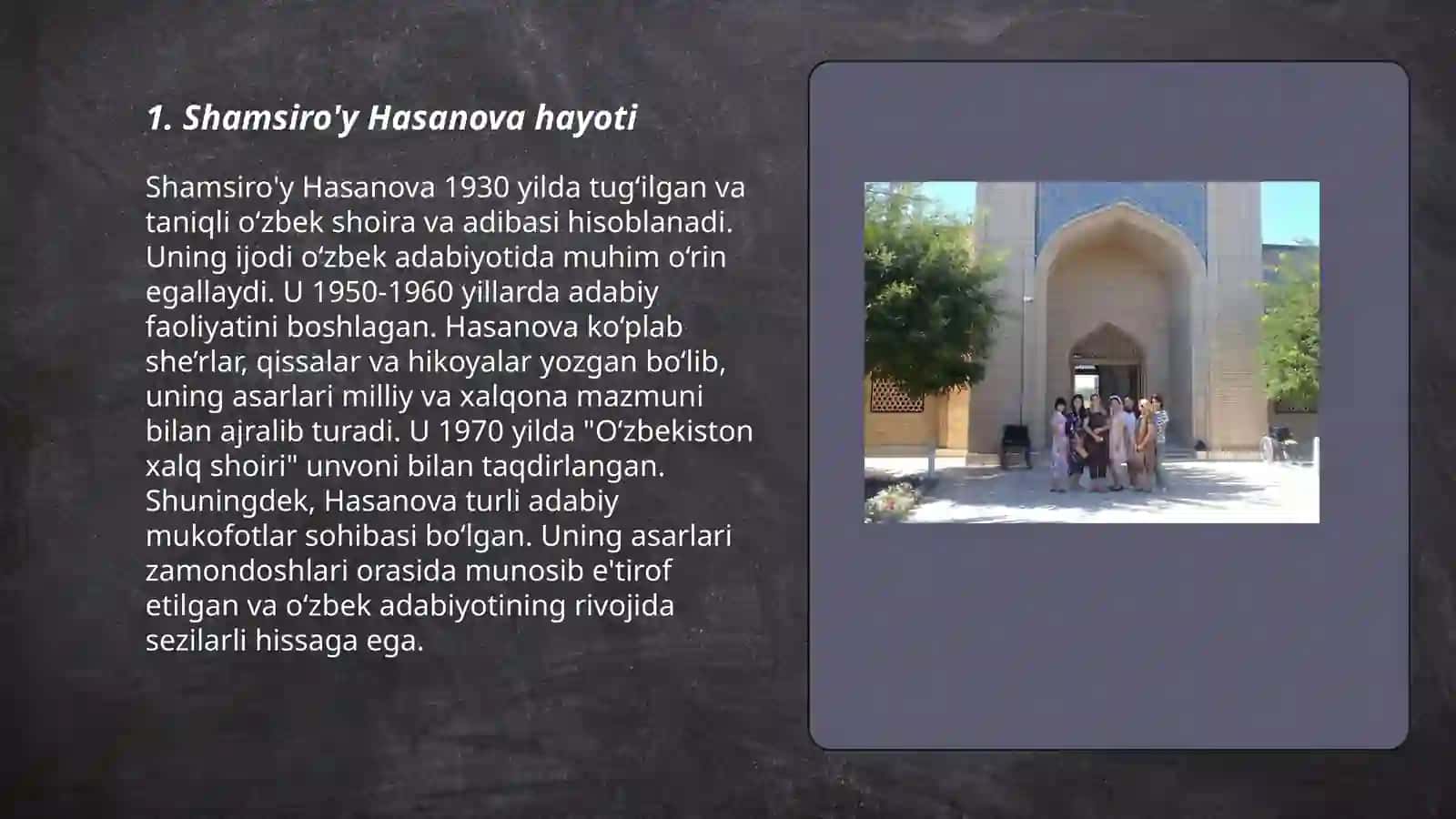 Shamsiro'y Hasanova ijodi 3