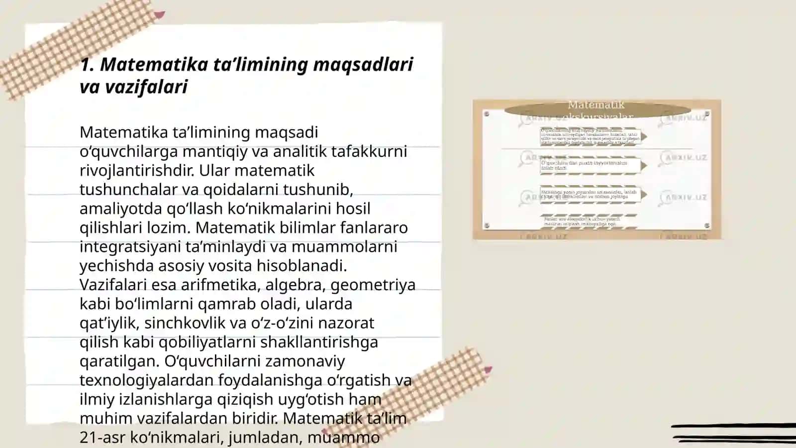 Maktab - internatlari boshlang‘ich sinflarda matematika ta’limi tizimi 3