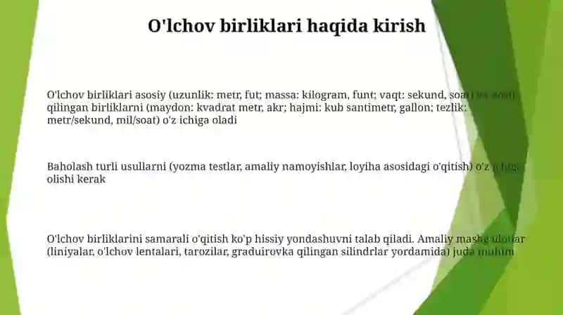 Yuza o'lchov birliklari mavzusida misol va masalalar yechishga o‘rgatish metodikasi 3