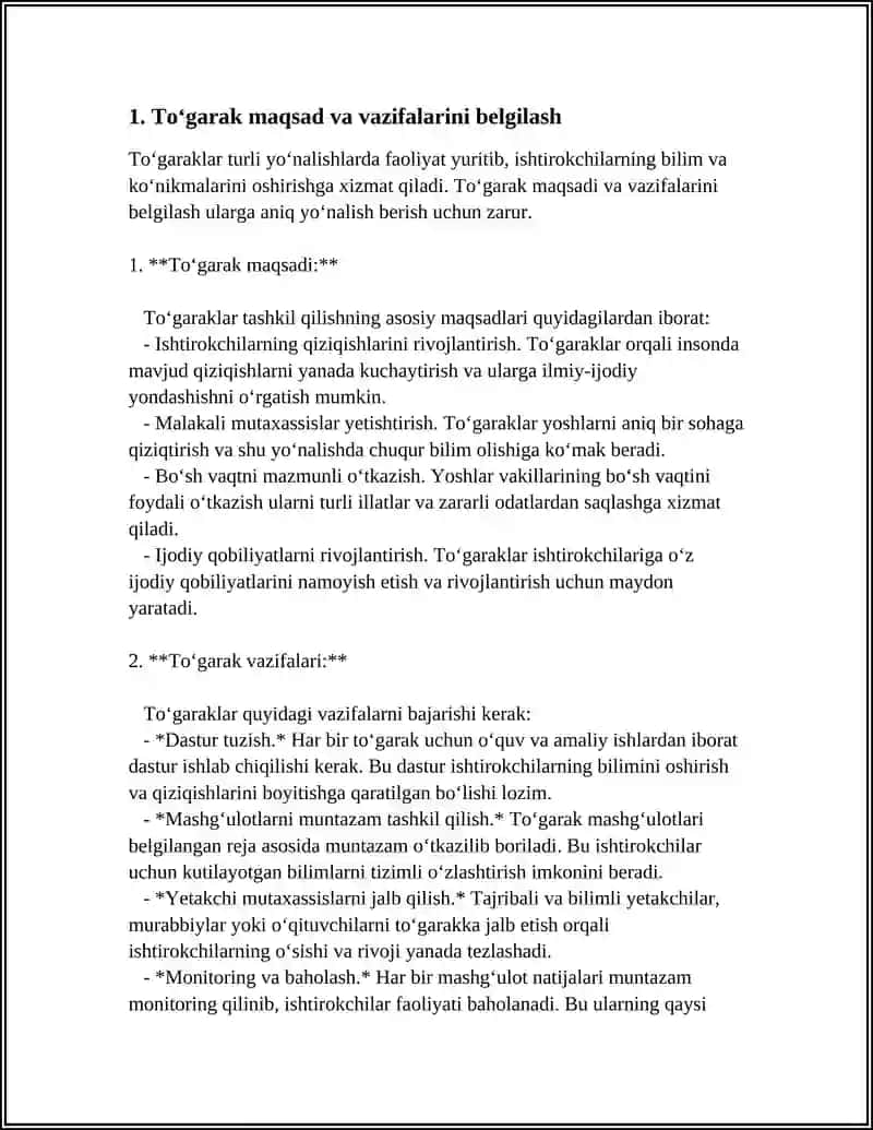 TOʻGARAK REJASI 3