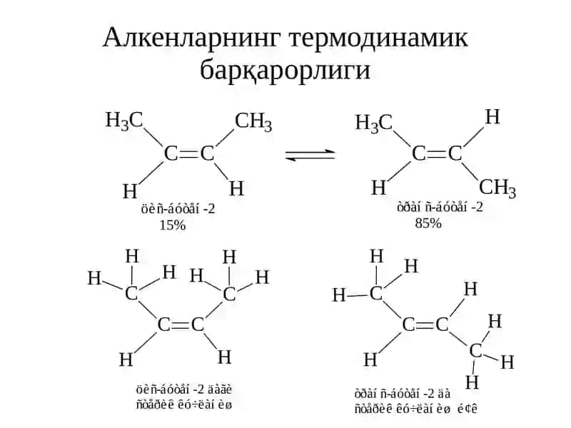 Этилен, Пропилен, Бутен-1, цис-Бутен-2, транс-Бутен-2, 2-Метилпропен-1, Пентен-1 3