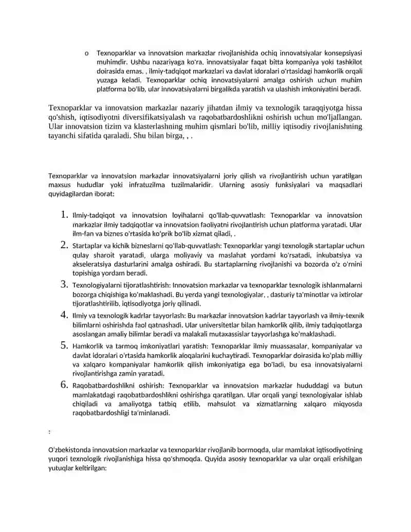 Innovatsion infratuzilma, texnologik parklar va texnopolislar 3