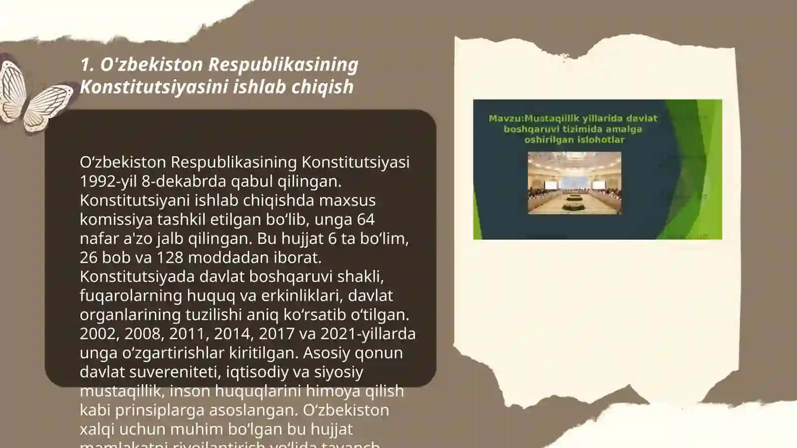 Mustaqillik yillarida davlat boshqaruvi tizimida amalga oshirilgan islohotlar 3