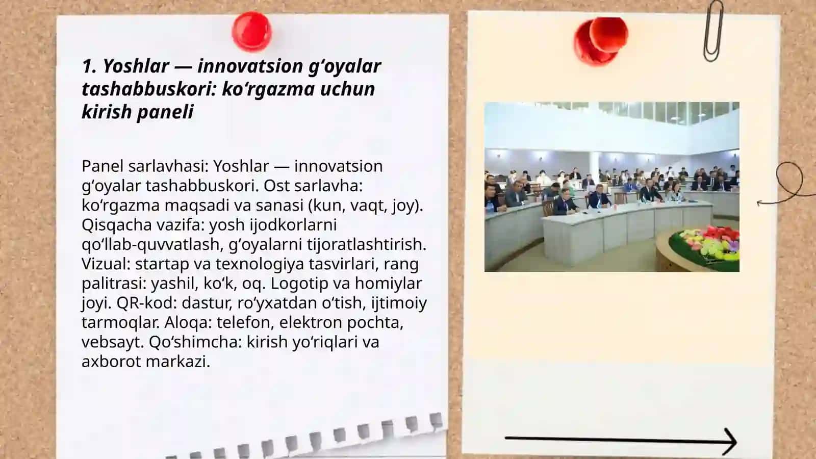 Yoshlar - innovatsion gʻoyalar tashabbuskori: ko‘rgazma uchun kirish paneli 3