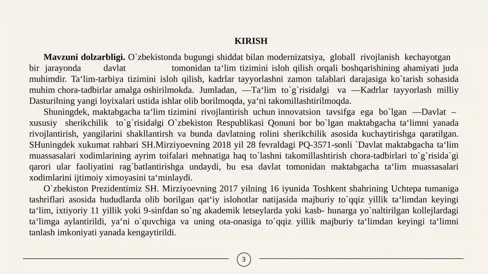Mustaqillikyillaridamaktabgachata'limtiziminirivojlantirishtamoyillari 3