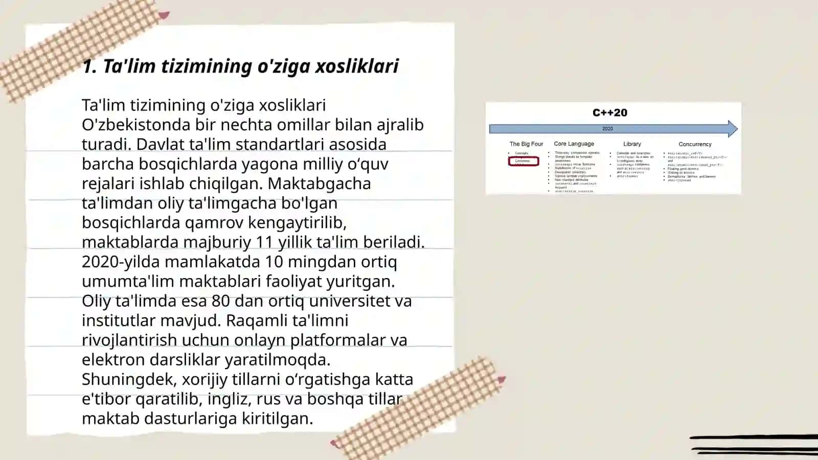 Ta'lim tizimining o'ziga xosliklari 3