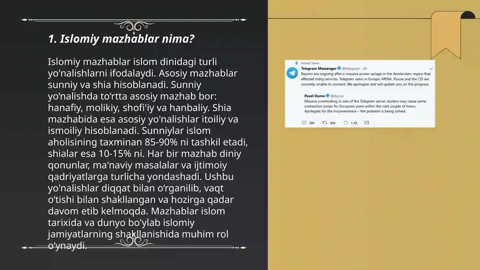 Islomda mazhablarning paydo boʻlishi haqida 3