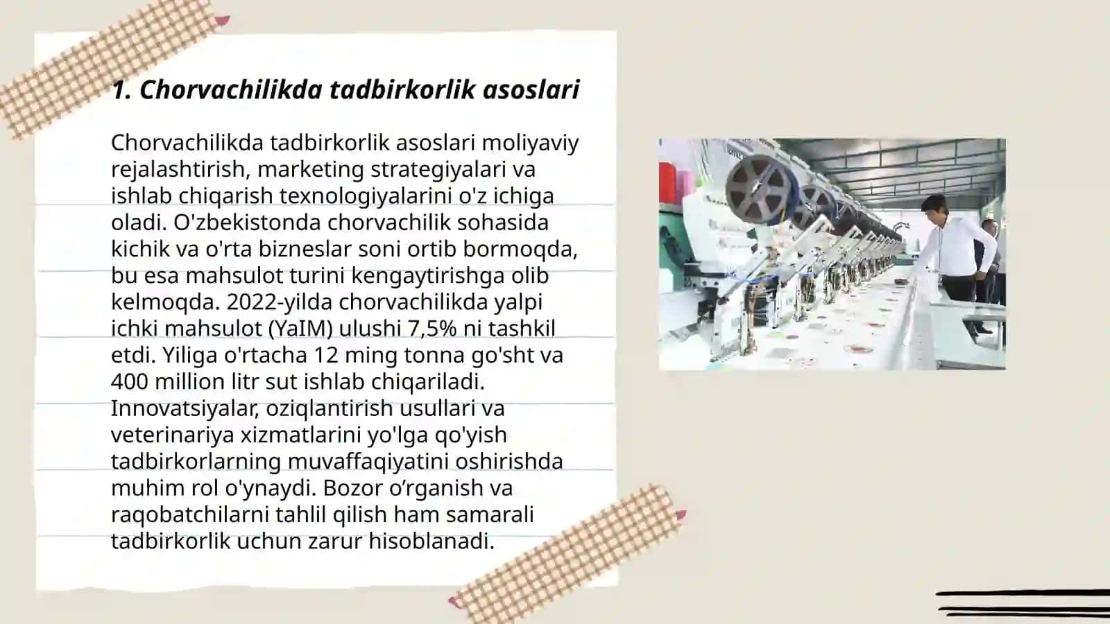 Chorvachilikda tadbirkorlik asoslari 3