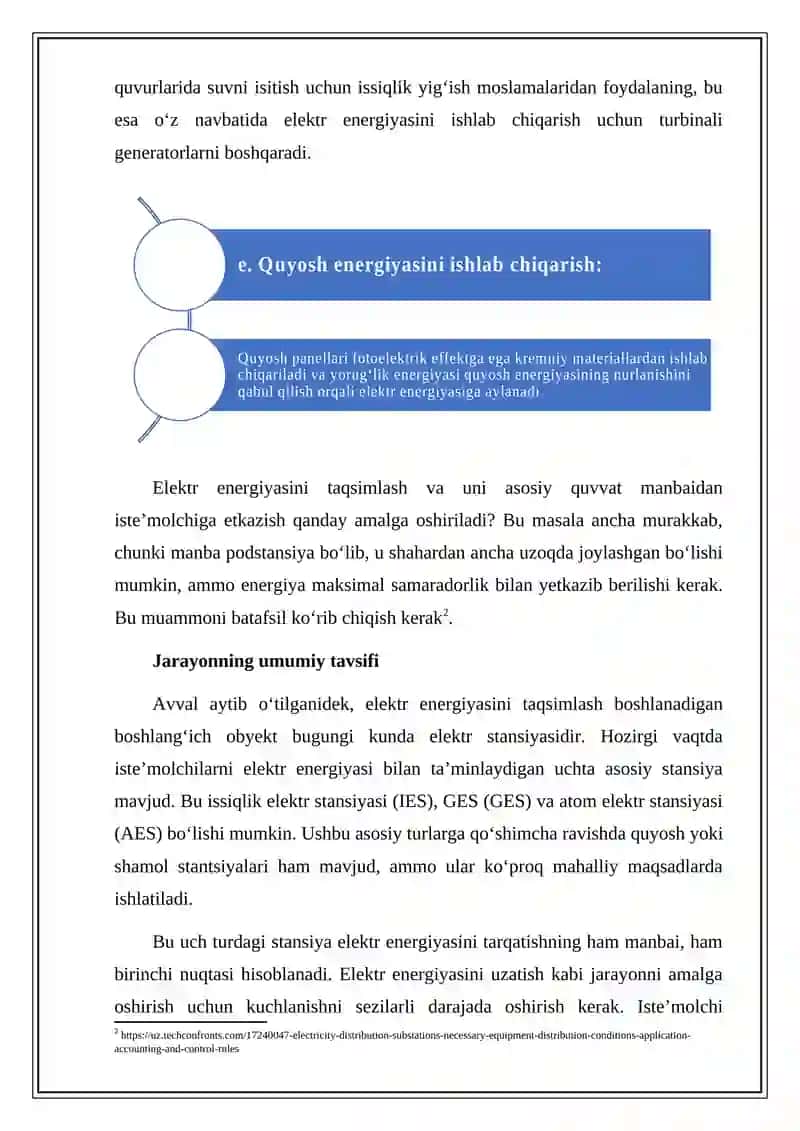 Elektr energiyasini ishlab chiqarish va taqsimlash 3