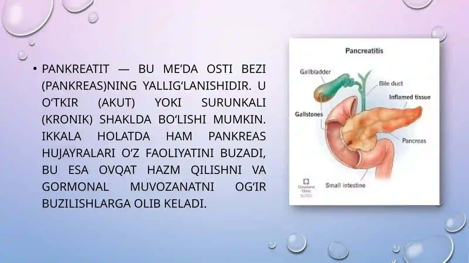PANKREATIT RIVOJLANISHINING BIOKIMYOVIY ASOSLARI 3