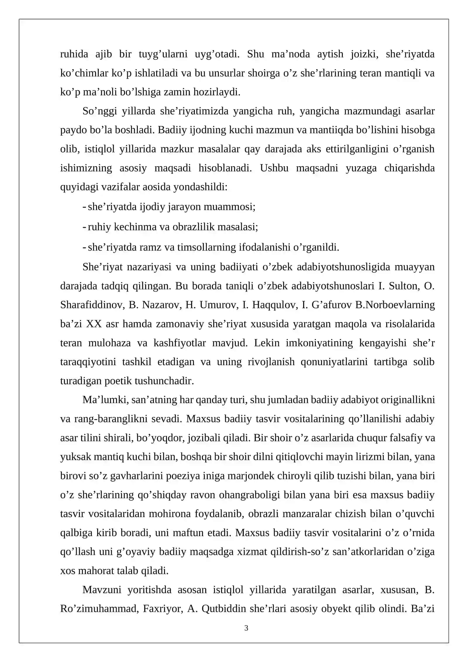 Hozirgi o’zbek she’riyatida ruhiy kechinma va badiiy ifoda 3