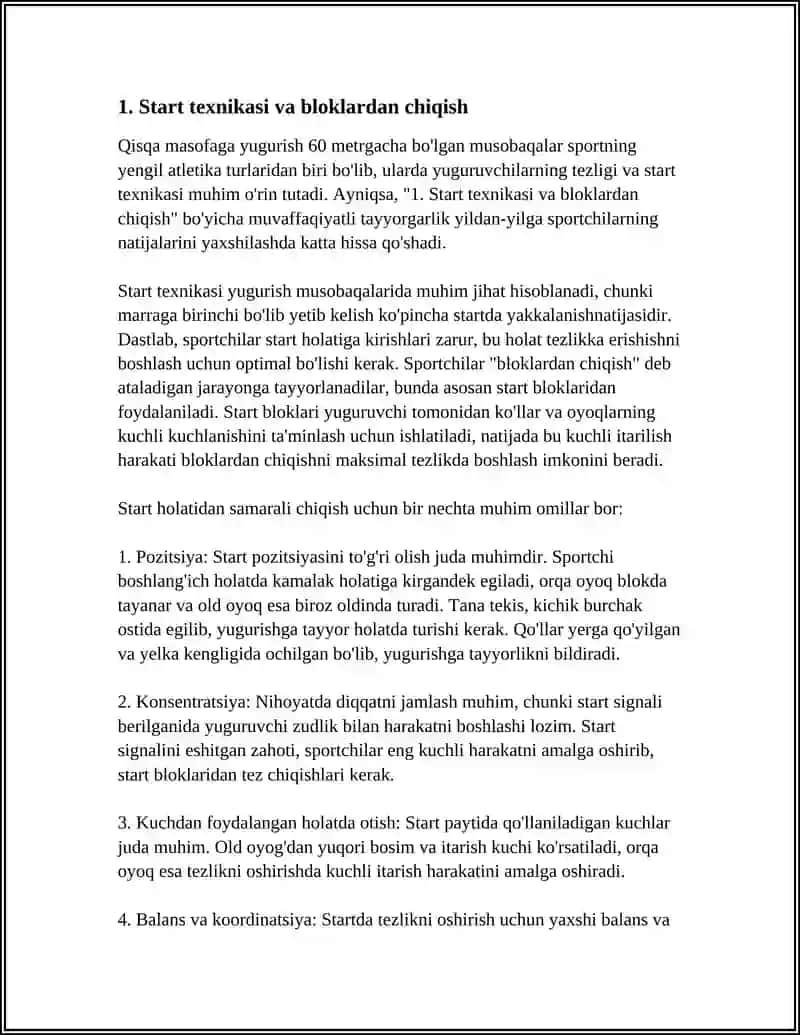 QISQA MASOFAGA YUGURISH 60 METRGA 3