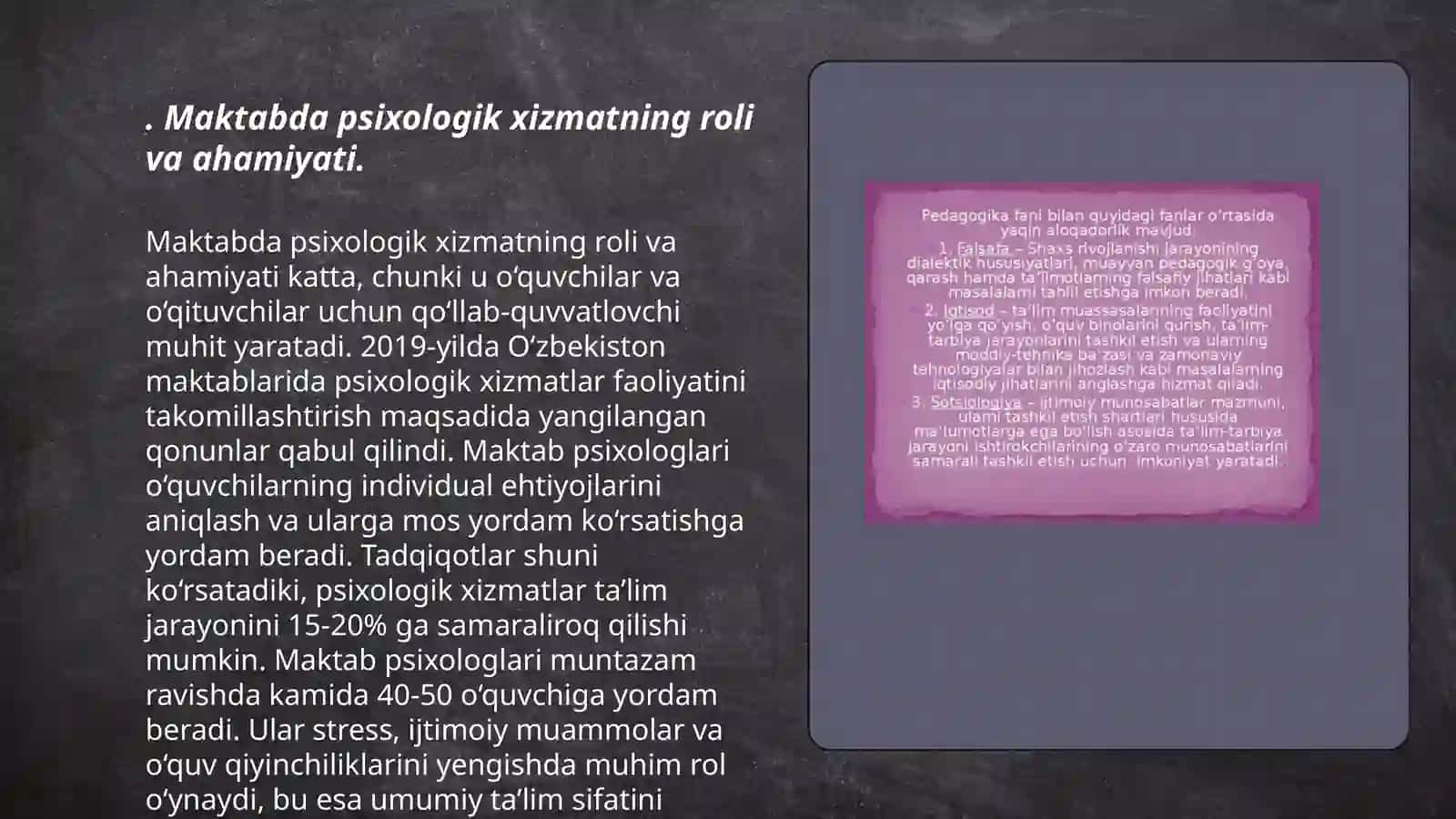 Maktabda Psixologik Xizmatning Ro'li 3