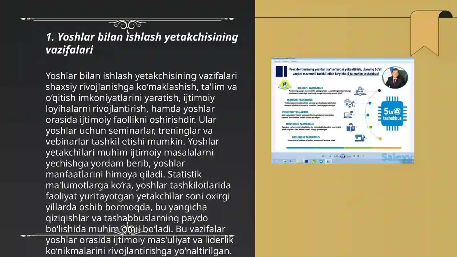 Yoshlar bilan ishlash yetakchisining ijtimoiy-pedagogik faoliyatini tashkil etish tamoyillari 3