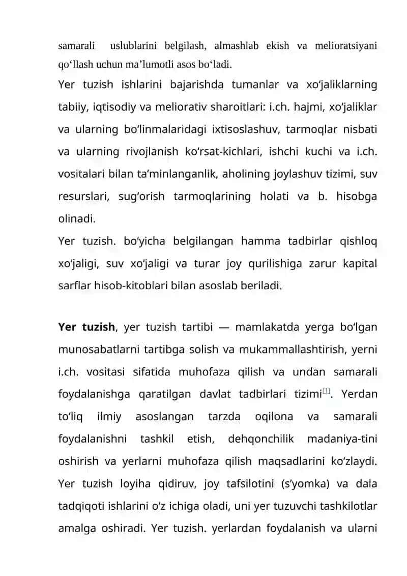 XO'JALIKLARO YER TUZISHNING MAZMUNI VA IJTIMOIY-IQTISODIY XARAKTERI 3
