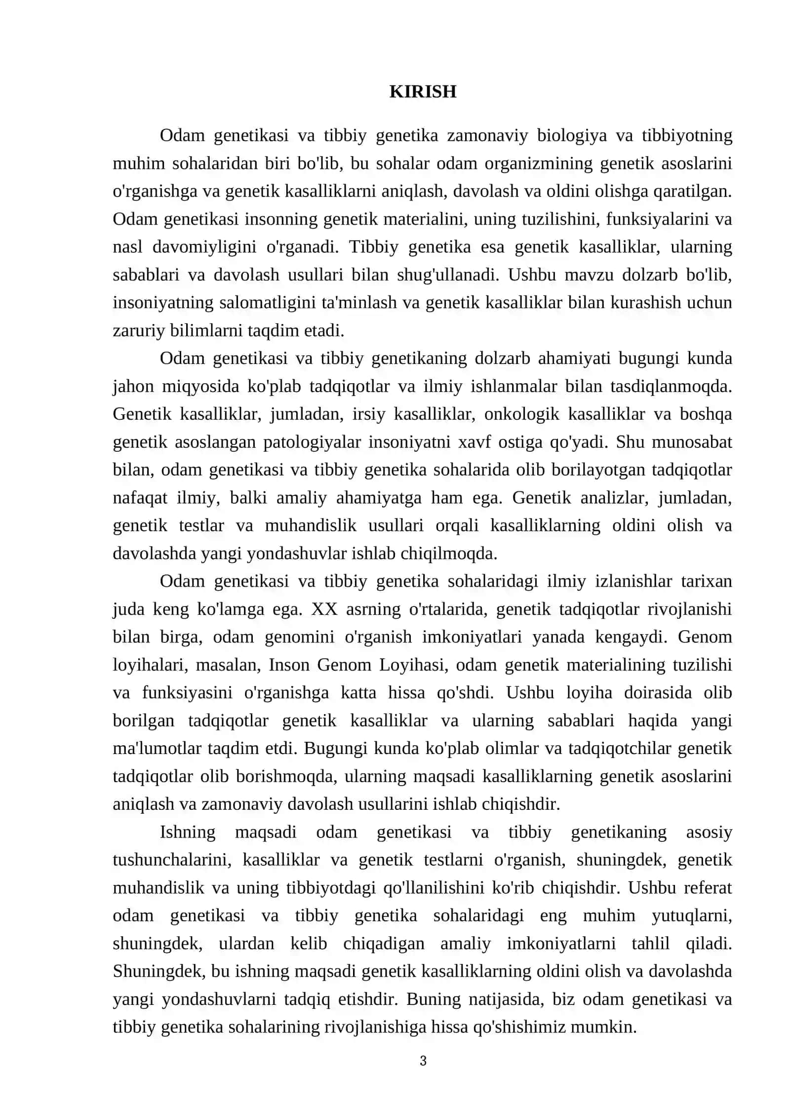 Odam genetikasi va Tibbiy genetika 3