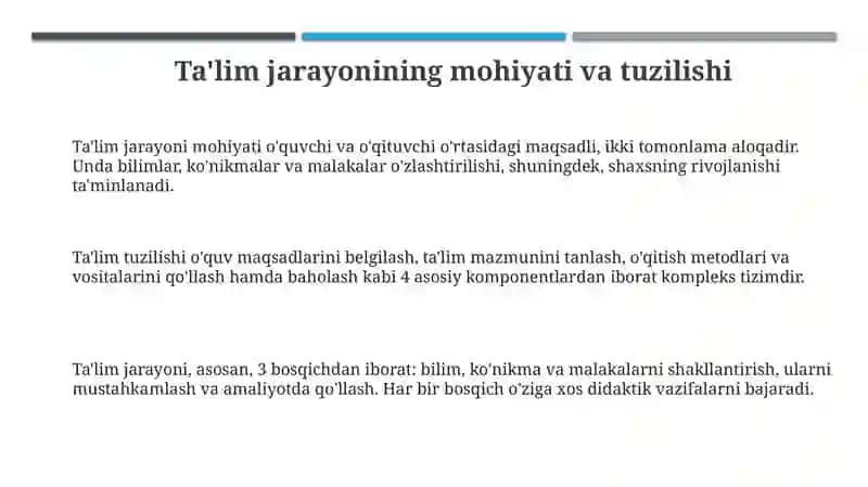 Ta'lim jarayonlarining qonuniyatlari va tamoyillari 3