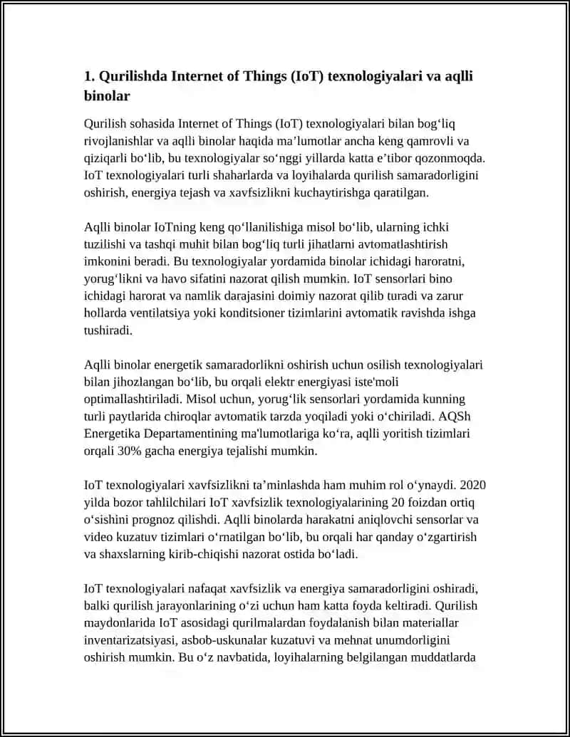 Qurilishda Internet of Things (IoT) texnologiyalari va aqlli binolar 3