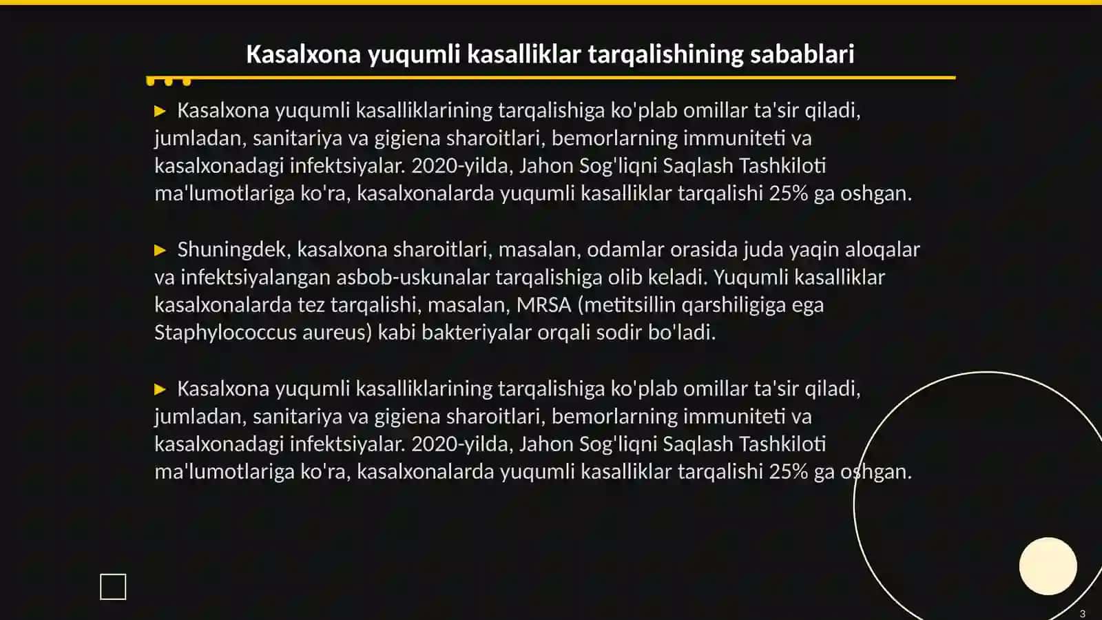 Kasalxona ichida tarqaluvchi yuqumli kasalliklar qo'zg'atuvchilari va labarator diagnostikasi 3