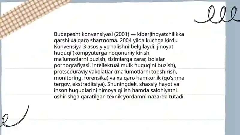 Budapesht konvensiyasi va kiberjinoyatchilikka qarshi xalqaro qonunchilik 3