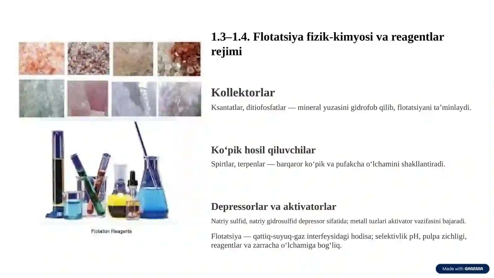 MBF 1 Mis-molibden rudalarini flotatsiya usuli dasturi 3