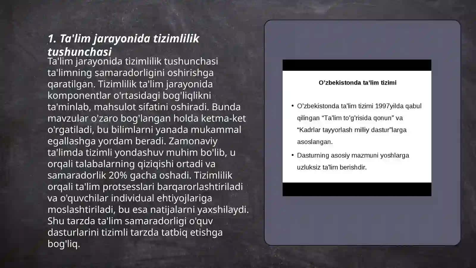 Taʼlimning tizimli va izchillik prinsiplarini amalga oshirish qoidalari 3