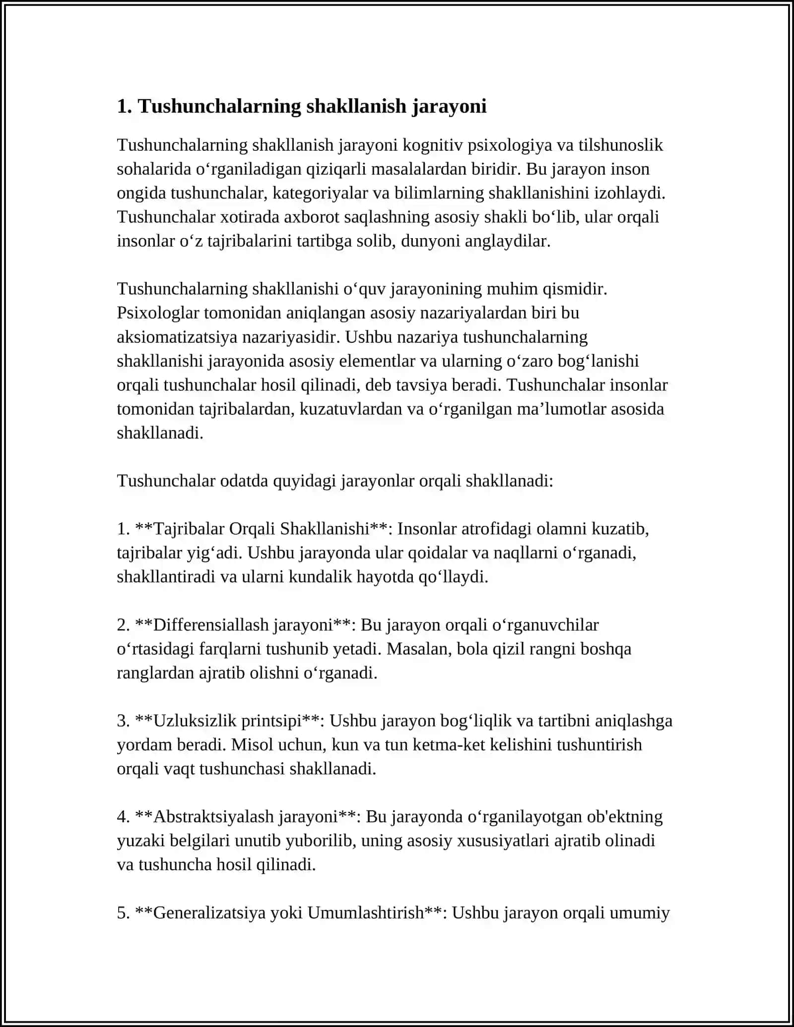 TUSHUNCHALARNING SHALKLANISHI VA QOLLANISHI. MANTIQ ILMINING FANLQR TIZIMIDAGI ORNI 3