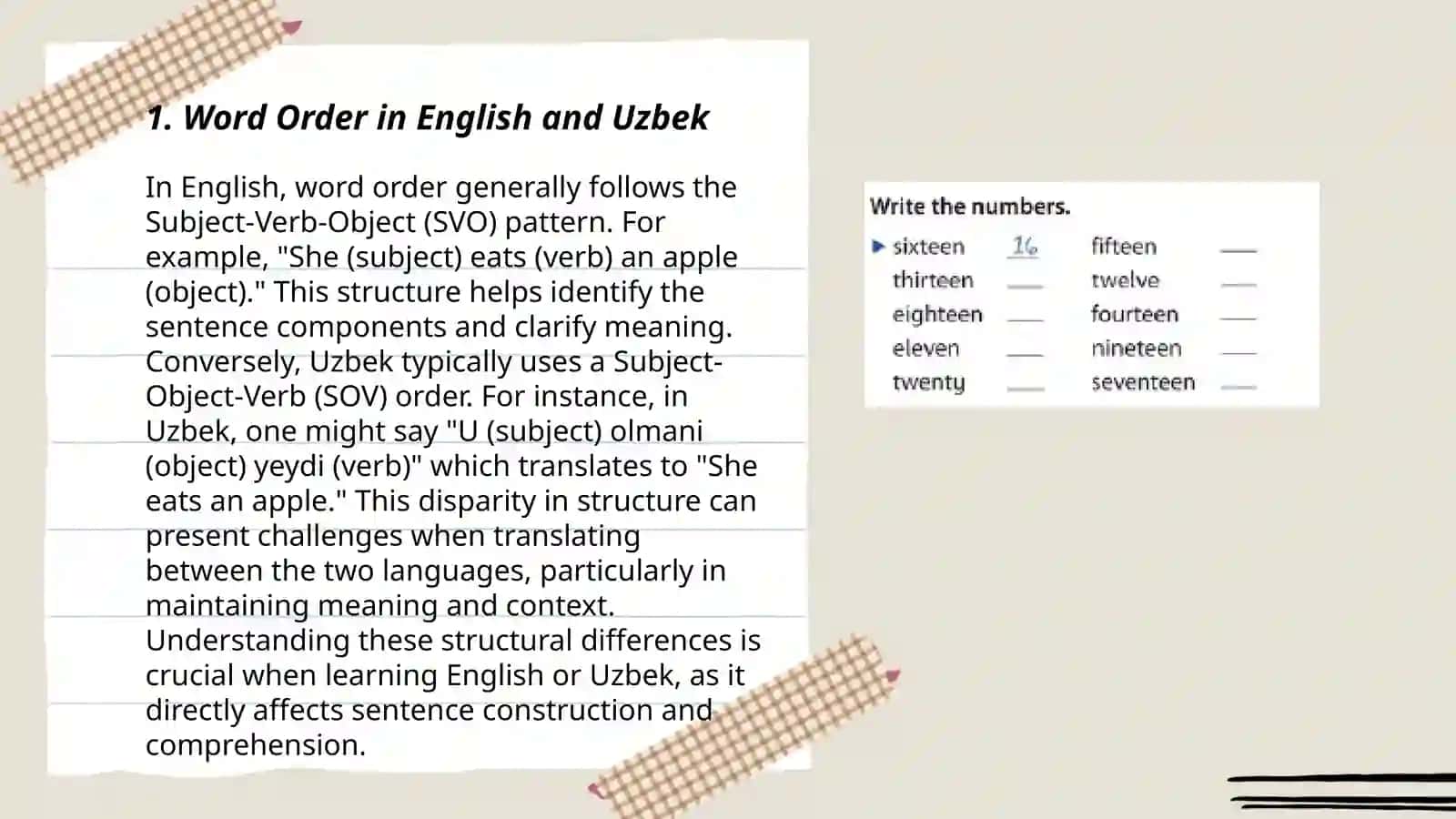 Typologyof syntactic and lexical levels of the english and Uzbek languages 3