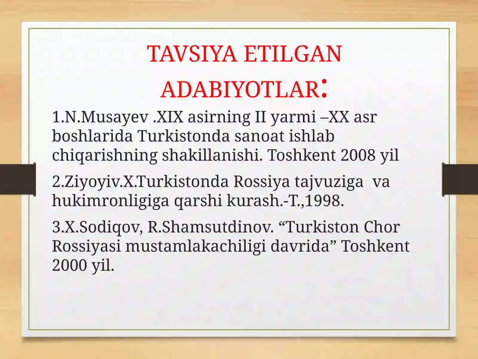 TURKISTON XX ASR BOSHLARIDA (1900-1917 YILLAR). BIRINCHI JAHON URUSHINING TURKISTON O‘LKASIGA TA’SIRI. 1916 YIL MILLIY-OZODLIK HARAKATI 3