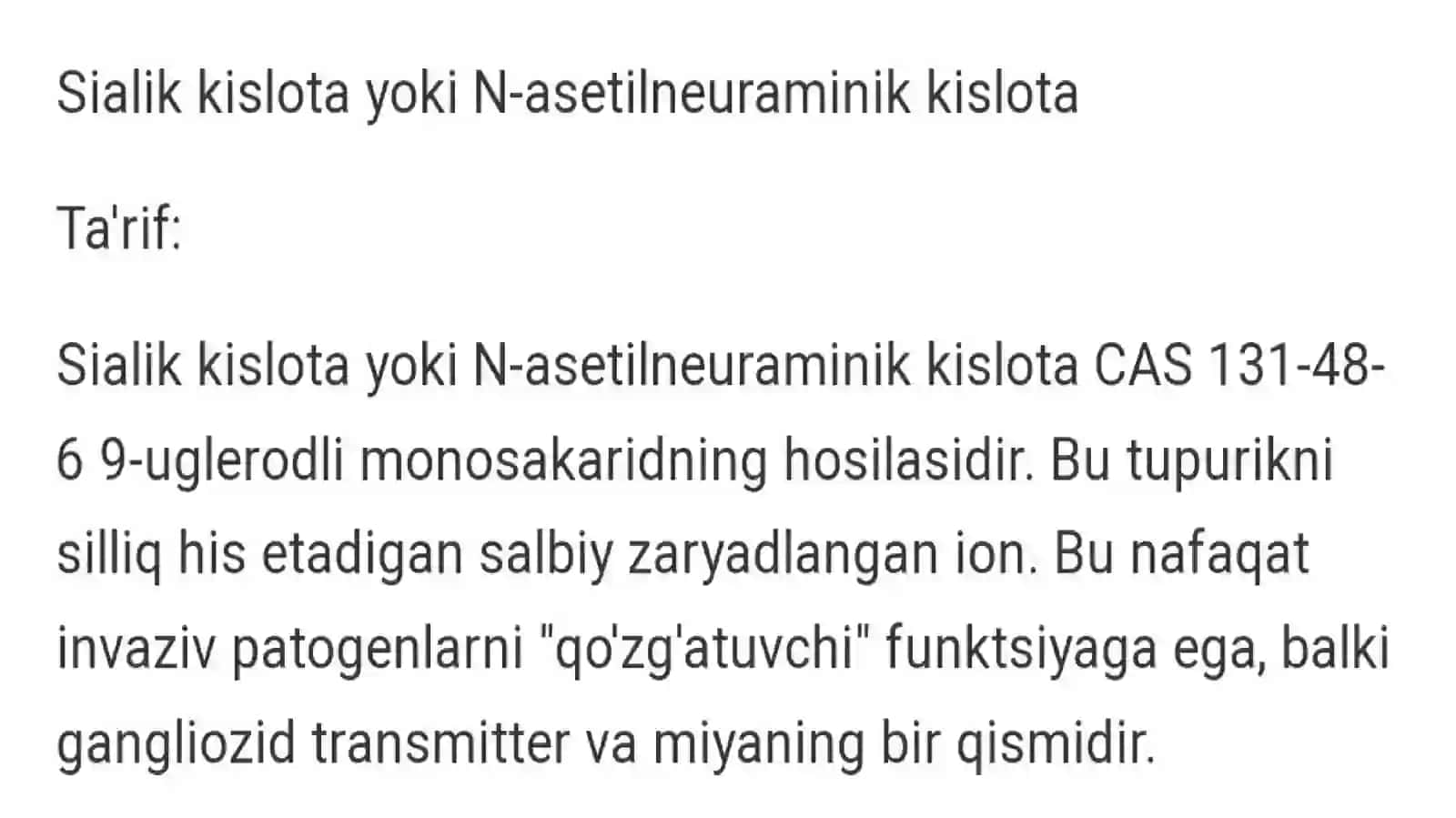 Neyramin kislotalari va uning Hosilalarining tuzilishi 3
