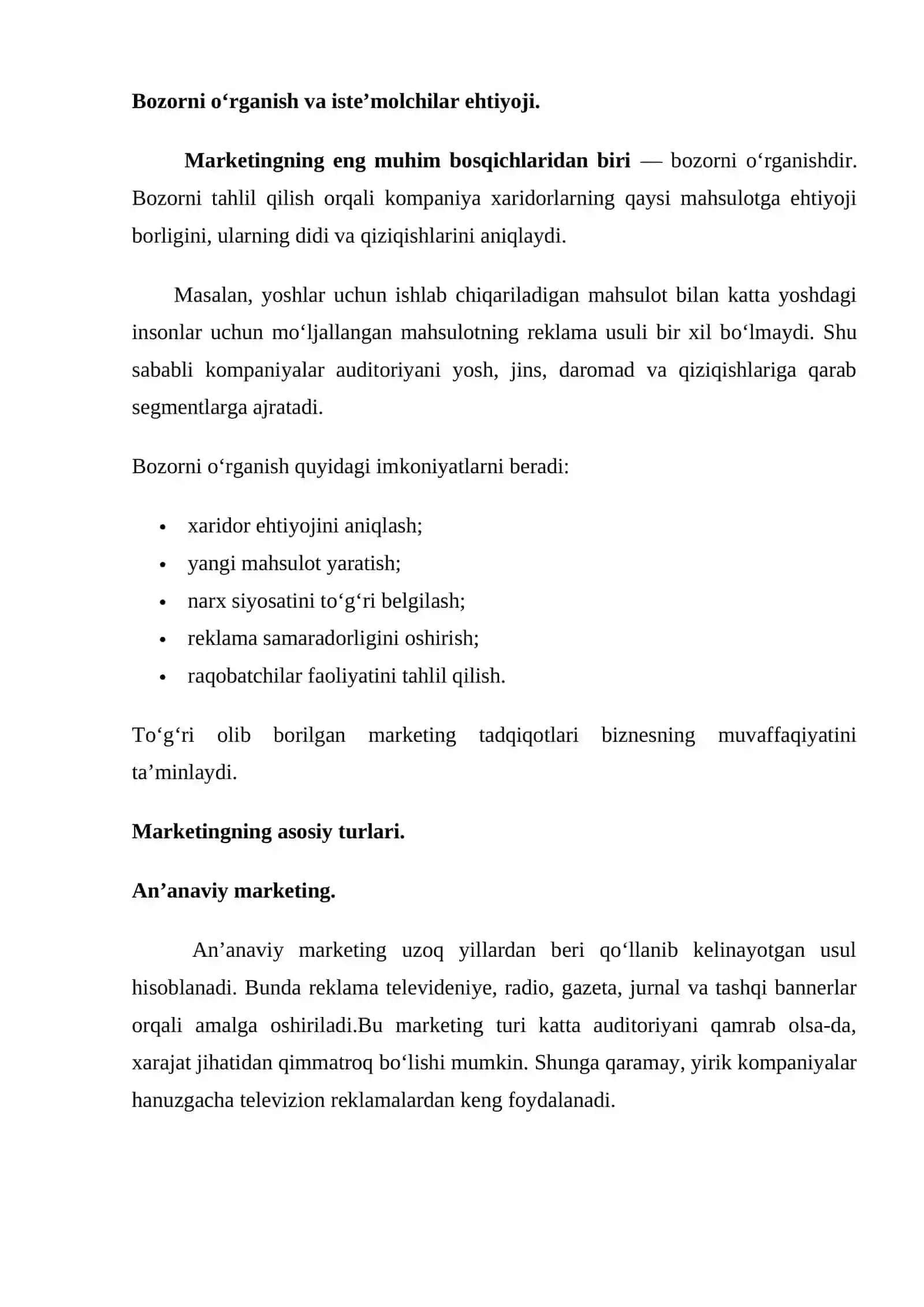 Marketing va uning zamonaviy biznesdagi o‘rni 3
